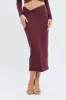 Red Midi Skirt Twisted Waist Double Layer sold by Ally Fashion