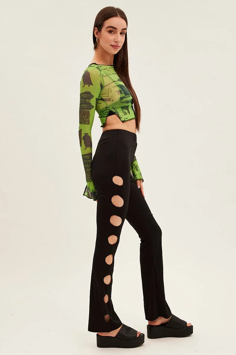 Black Pant Mid Rise Flare sold by Ally Fashion product image thumbnail 4