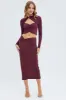 Red Midi Skirt Twisted Waist Double Layer sold by Ally Fashion
