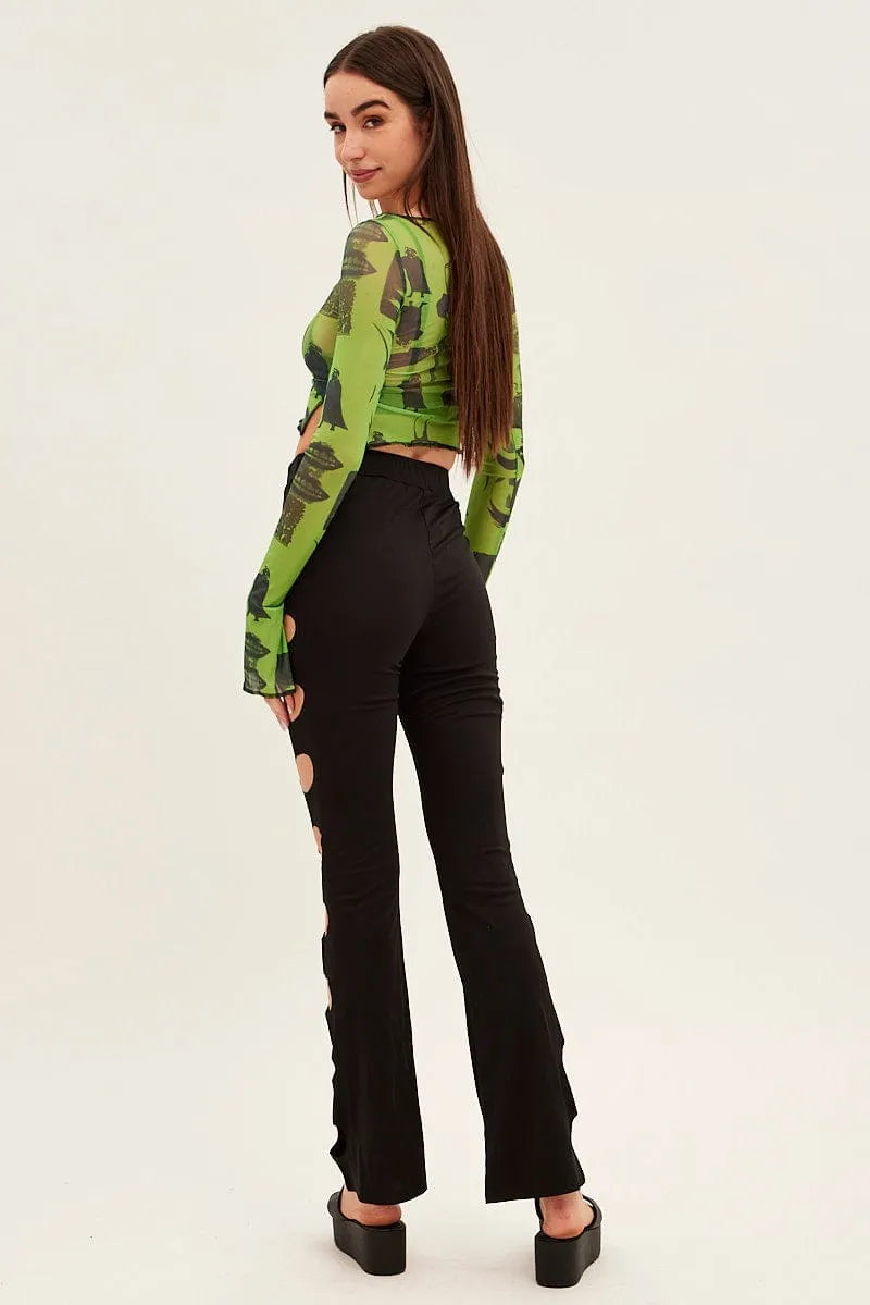Black Pant Mid Rise Flare sold by Ally Fashion product image thumbnail 5