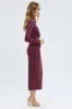 Red Midi Skirt Twisted Waist Double Layer sold by Ally Fashion