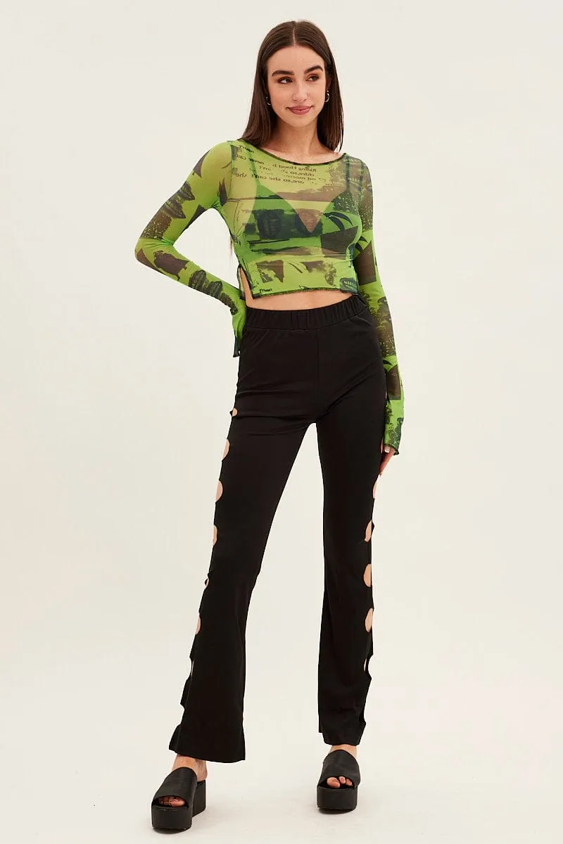 Black Pant Mid Rise Flare sold by Ally Fashion product image thumbnail 3