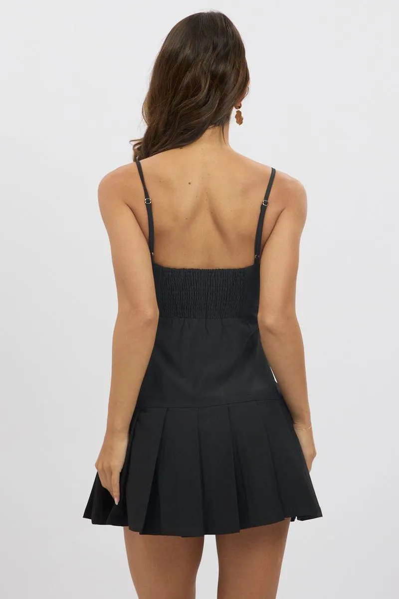 Black Pleated Mini Dress sold by Ally Fashion product image thumbnail 5