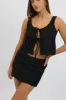 Black Mini Skirt Elasticated Waist Textured Lined sold by Ally Fashion