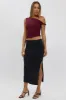 Black Midaxi Skirt High Rise Supersoft Picot Trim Lined sold by Ally Fashion