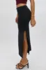 Black Midaxi Skirt High Rise Supersoft Picot Trim Lined sold by Ally Fashion