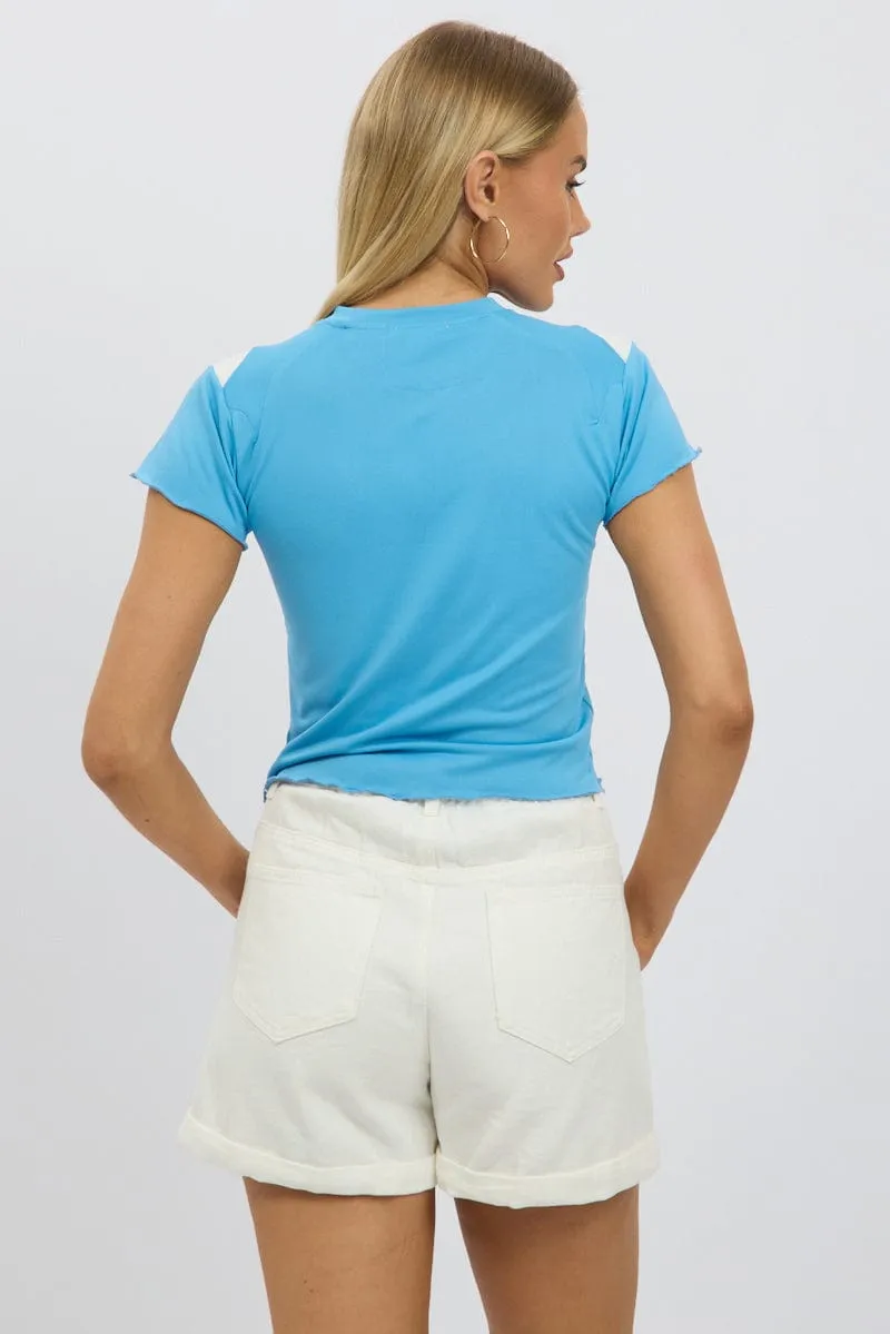 Blue Sport Tee Short Sleeve sold by Ally Fashion product image thumbnail 5