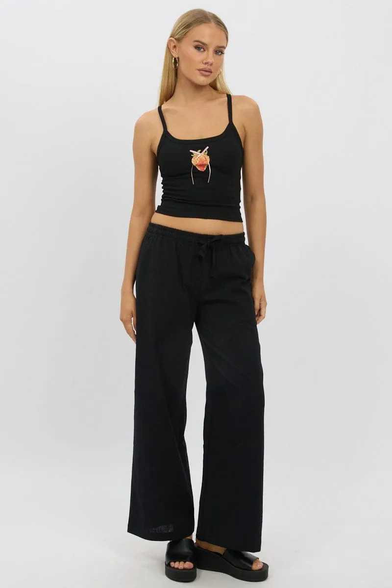 Black Graphic Singlet Top sold by Ally Fashion product image thumbnail 2