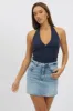 Blue Halter Neck Top V Neck Supersoft sold by Ally Fashion