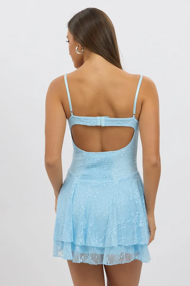 Blue Fit And Flare Dress Strappy Lace sold by Ally Fashion product image thumbnail 5