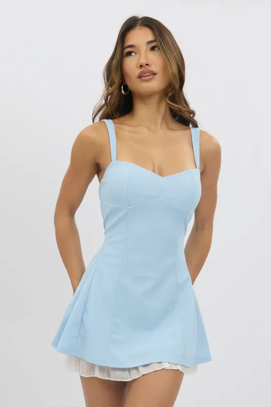 Blue Fit And Flare Dress Mini sold by Ally Fashion