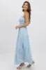 Blue Ditsy Maxi Dress Strappy Tiered sold by Ally Fashion