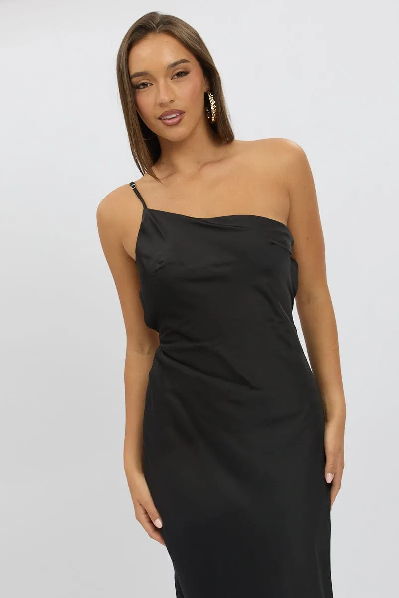 Black One Shoulder Dress Satin sold by Ally Fashion product image thumbnail 2