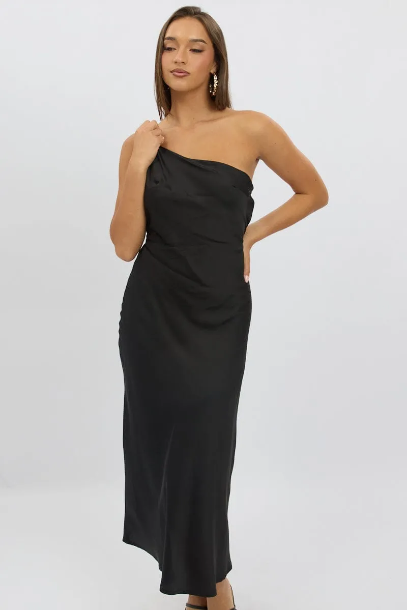 Black One Shoulder Dress Satin sold by Ally Fashion product image thumbnail 3