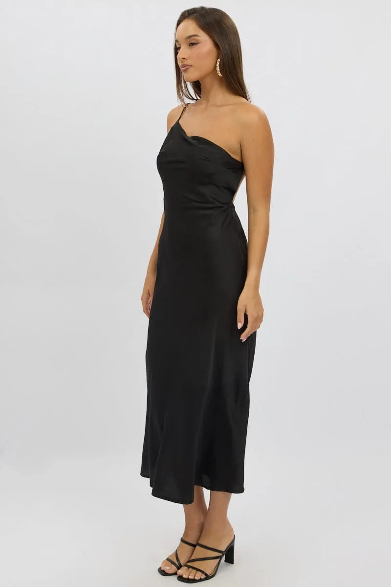 Black One Shoulder Dress Satin sold by Ally Fashion product image thumbnail 4