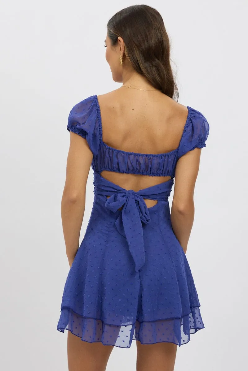 Blue Mini Dress Back Tie sold by Ally Fashion product image thumbnail 5