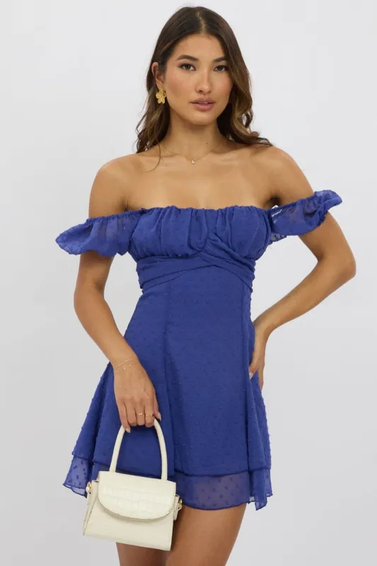 Blue Mini Dress Back Tie sold by Ally Fashion