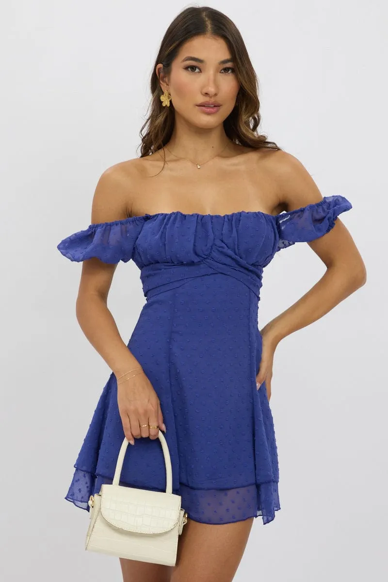 Blue Mini Dress Back Tie sold by Ally Fashion