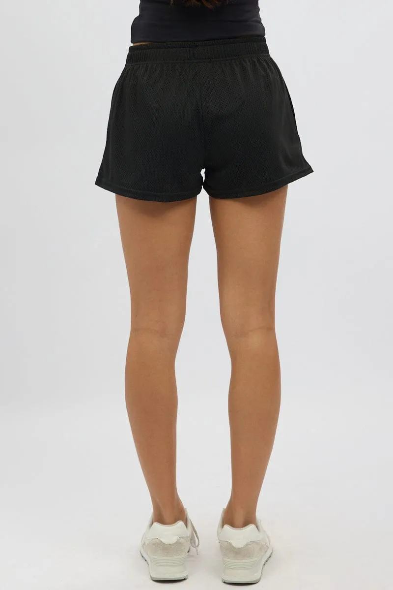Black Track Shorts Elastic Waist sold by Ally Fashion product image thumbnail 5
