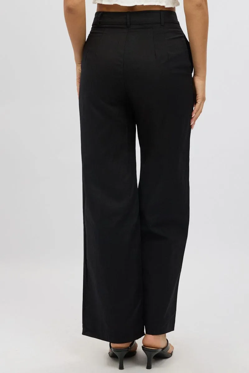 Black Tailored Pants Wide Leg sold by Ally Fashion product image thumbnail 5