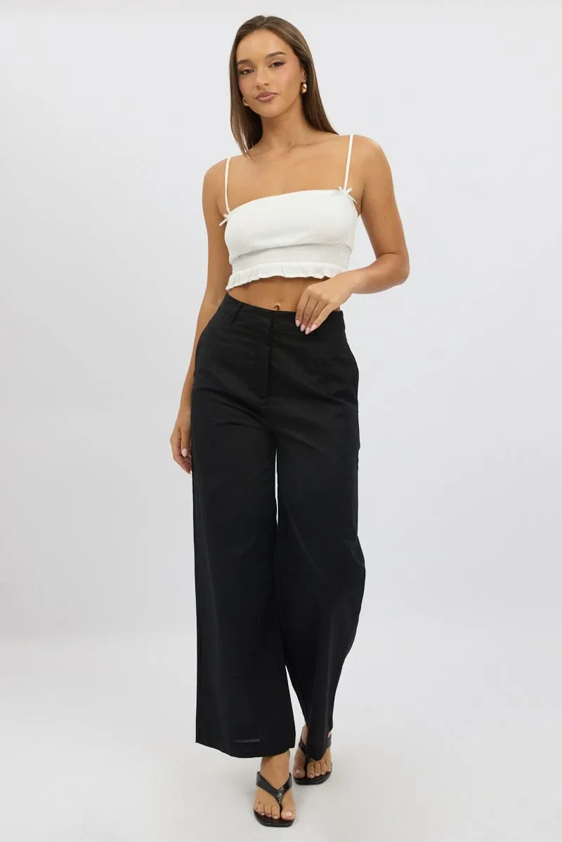 Black Tailored Pants Wide Leg sold by Ally Fashion product image thumbnail 2