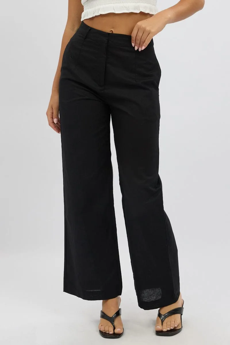Black Tailored Pants Wide Leg sold by Ally Fashion product image thumbnail 3