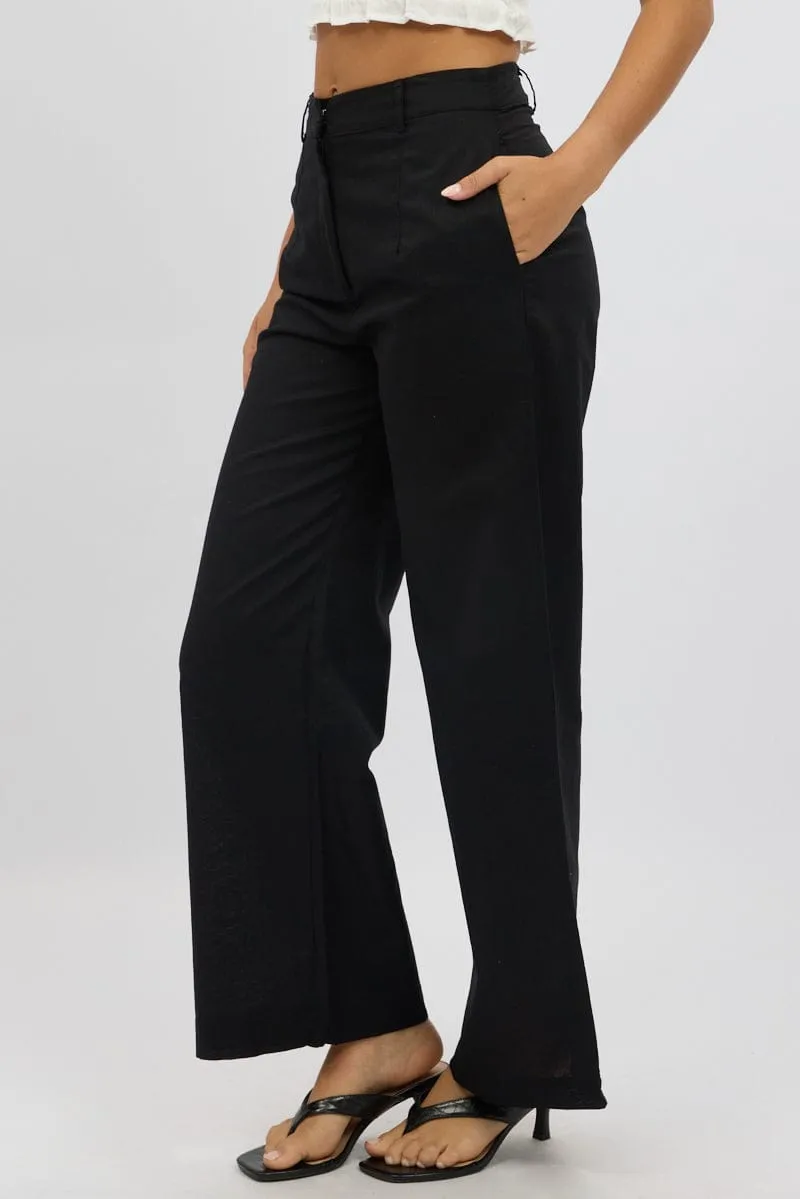 Black Tailored Pants Wide Leg sold by Ally Fashion product image thumbnail 4