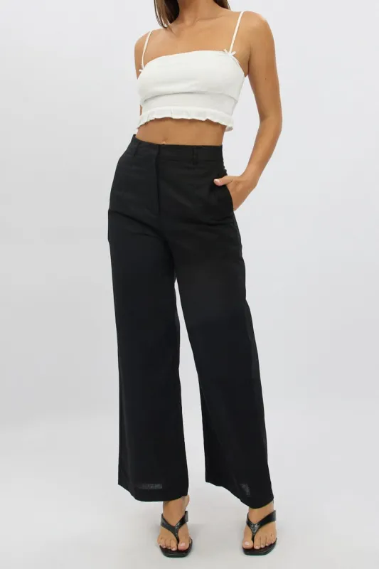 Black Tailored Pants Wide Leg sold by Ally Fashion