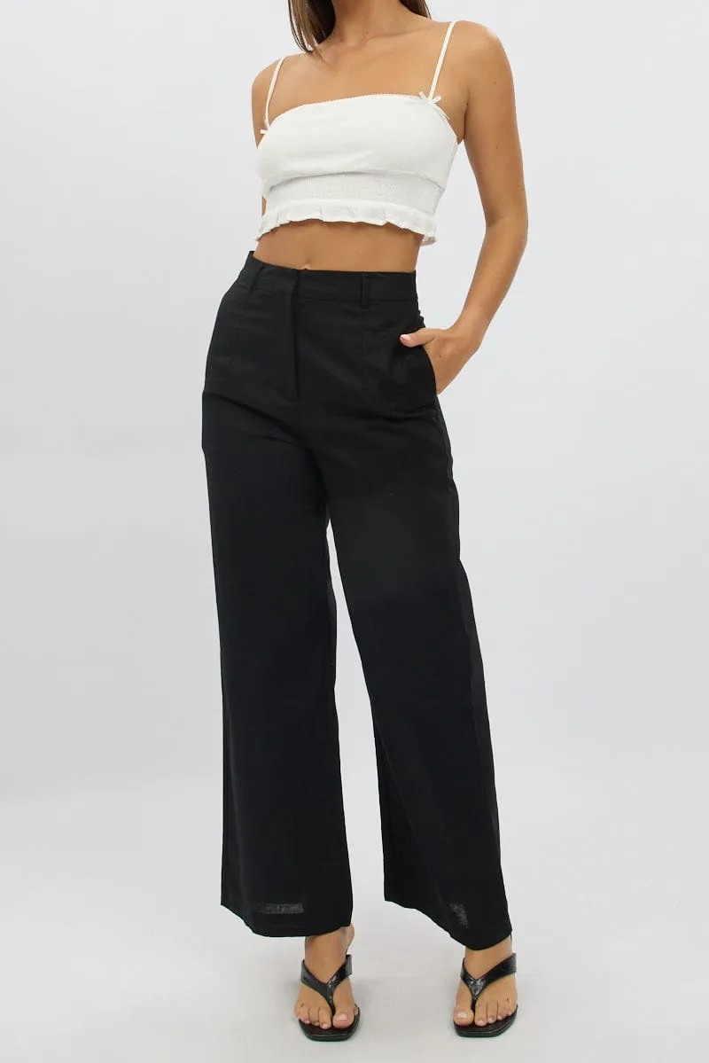 Black Tailored Pants Wide Leg sold by Ally Fashion
