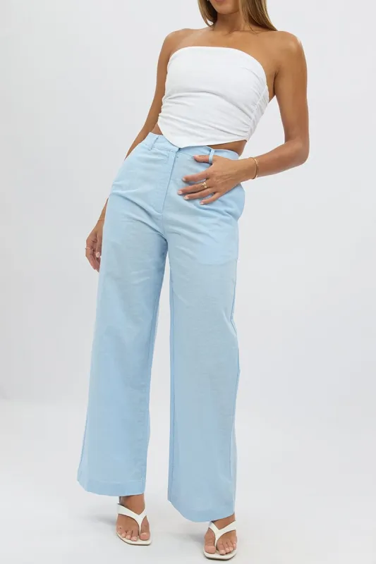 Blue Tailored Pants Wide Leg sold by Ally Fashion