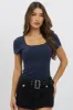 Blue T-Shirt Short Sleeve Crew Neck Supersoft sold by Ally Fashion