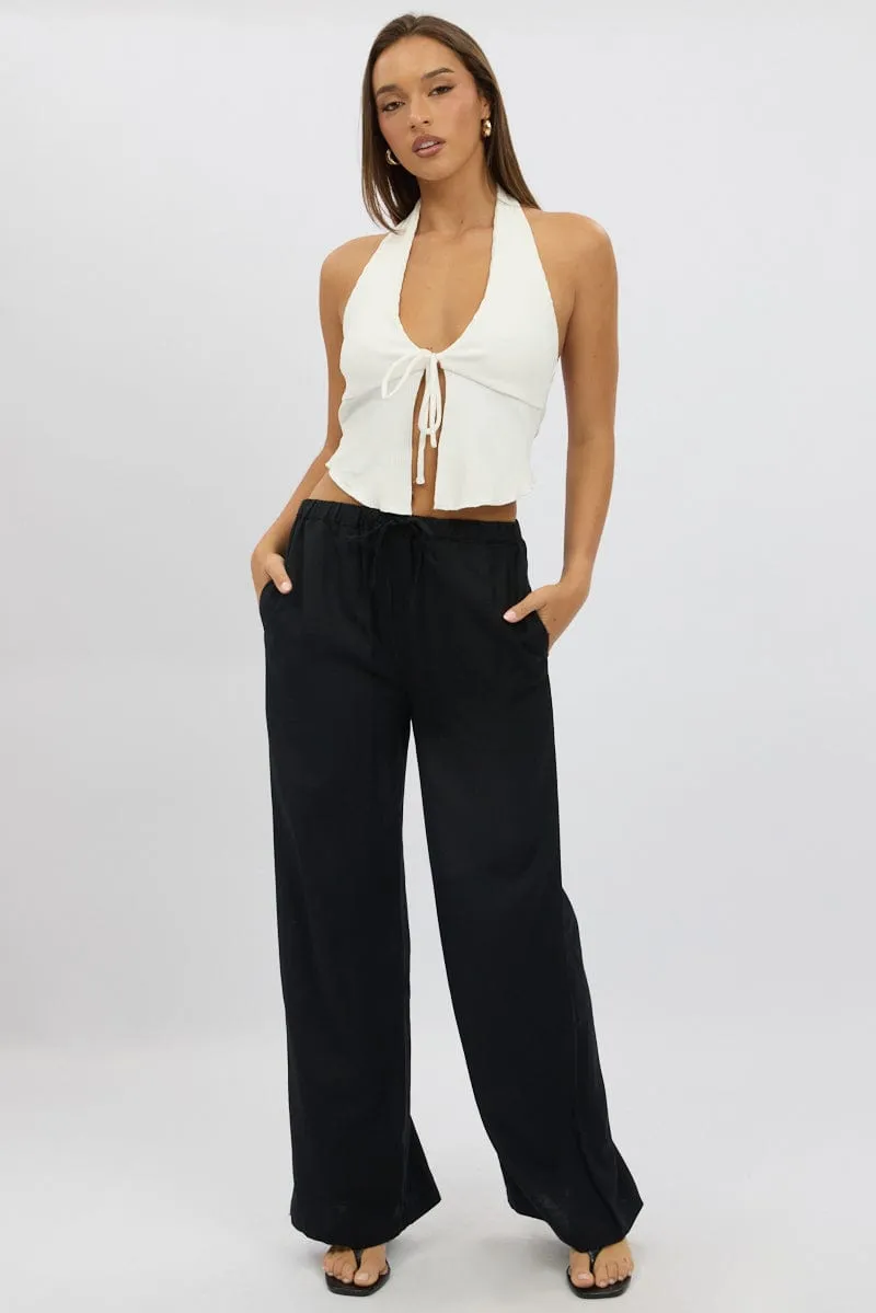 Black Wide Leg Pants Elasticated Waist sold by Ally Fashion product image thumbnail 2