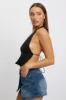 Black Halter Top Sleeveless Loop Design Open Back sold by Ally Fashion
