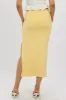 Yellow Midaxi Skirt High Rise Supersoft Picot Trim Lined sold by Ally Fashion