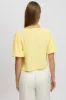 Yellow Tie Front Top Puff Short Sleeve sold by Ally Fashion