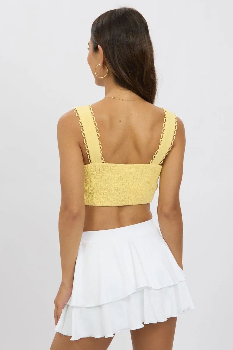 Yellow Broderie Corset Top Sleeveless Crop sold by Ally Fashion product image thumbnail 5
