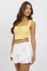 Yellow Broderie Corset Top Sleeveless Crop sold by Ally Fashion
