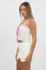 White Ditsy Cami Top Sleeveless Ribbon sold by Ally Fashion