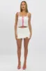 White Ditsy Cami Top Sleeveless Ribbon sold by Ally Fashion
