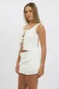 White Tie Front Top Sleeveless Textured sold by Ally Fashion