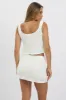 White Tie Front Top Sleeveless Textured sold by Ally Fashion