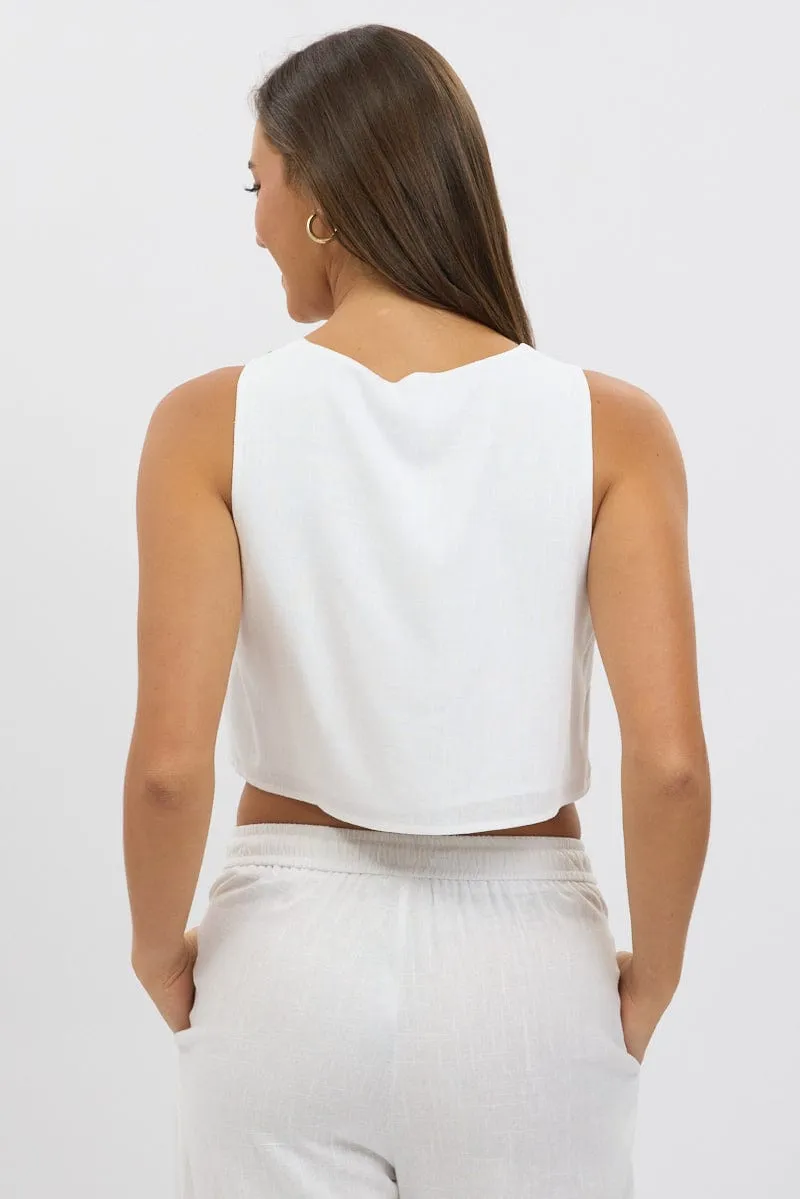 White Tie Up Front Top sold by Ally Fashion product image thumbnail 5