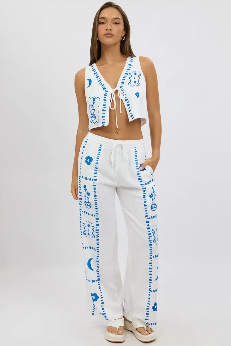 White Tie Up Front Top sold by Ally Fashion product image thumbnail 2