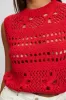 Red Crochet Knit Tank Top sold by Ally Fashion