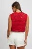 Red Crochet Knit Tank Top sold by Ally Fashion