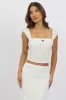 White Eyelet Top Sleeveless sold by Ally Fashion