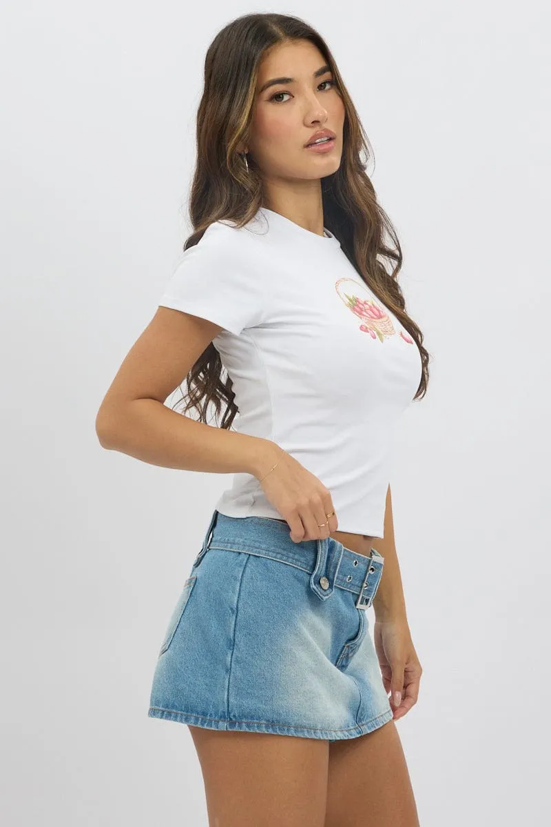 White Graphic Tee Short Sleeve sold by Ally Fashion product image thumbnail 4