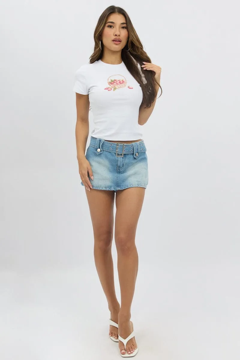 White Graphic Tee Short Sleeve sold by Ally Fashion product image thumbnail 2