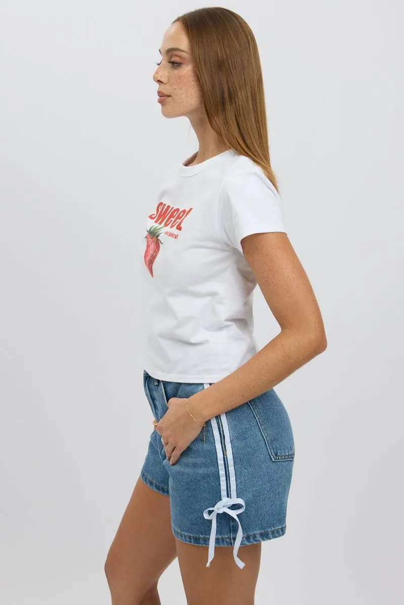 White Graphic Tee Short Sleeve sold by Ally Fashion product image thumbnail 4