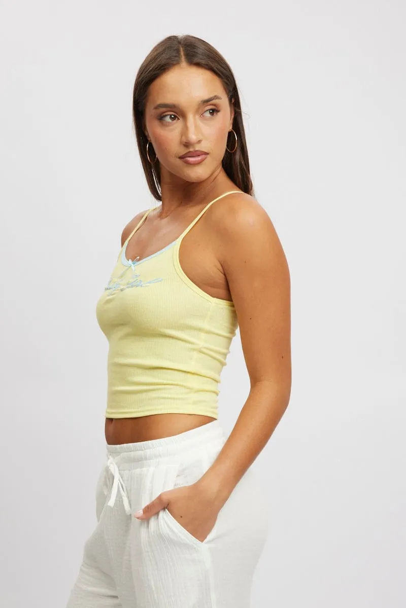 Yellow Graphic Singlet Rib sold by Ally Fashion product image thumbnail 3